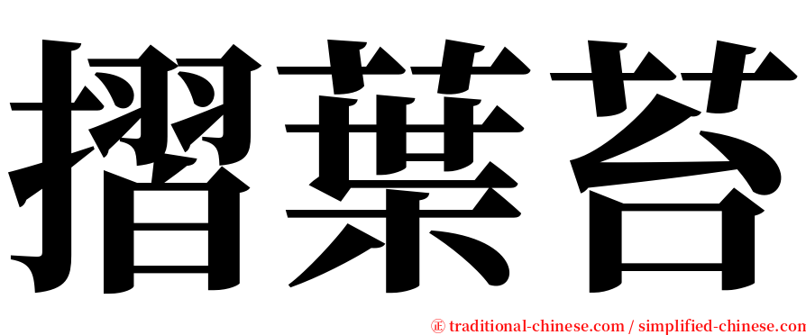 摺葉苔 serif font