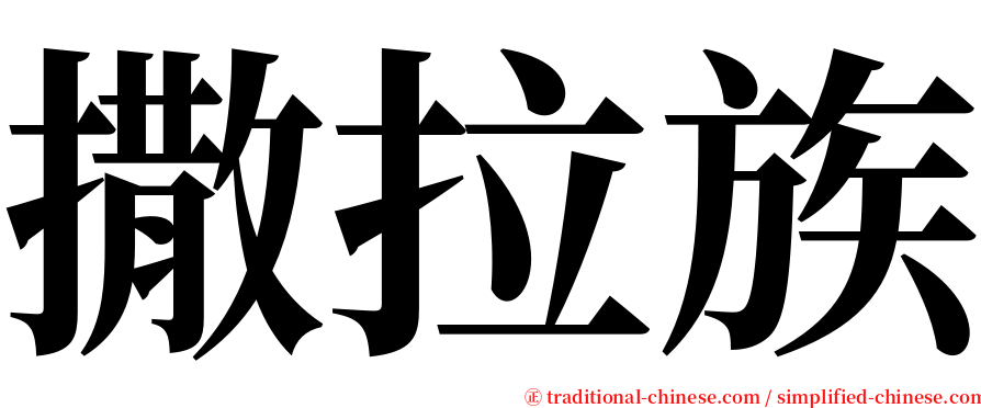 撒拉族 serif font