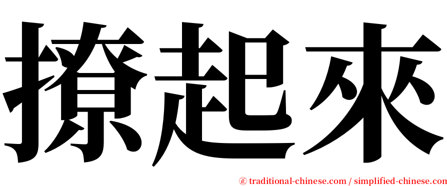 撩起來 serif font