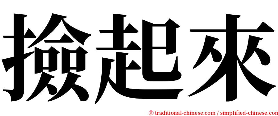 撿起來 serif font