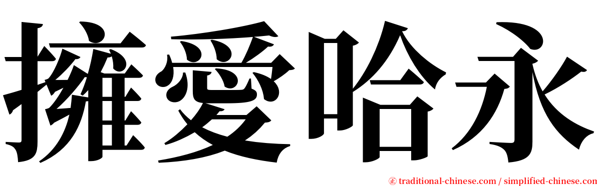 擁愛哈永 serif font