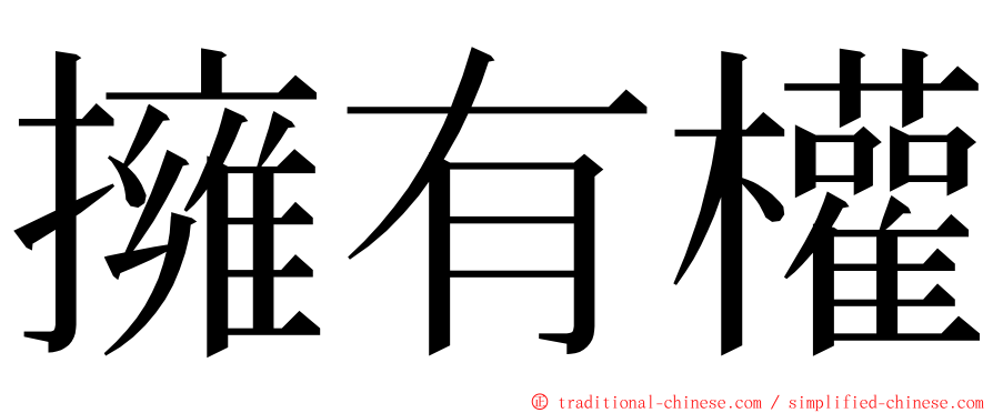 擁有權 ming font