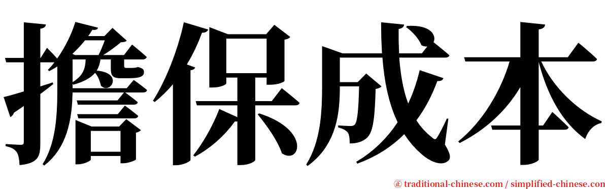 擔保成本 serif font