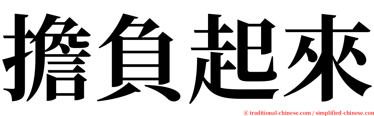 擔負起來 serif font