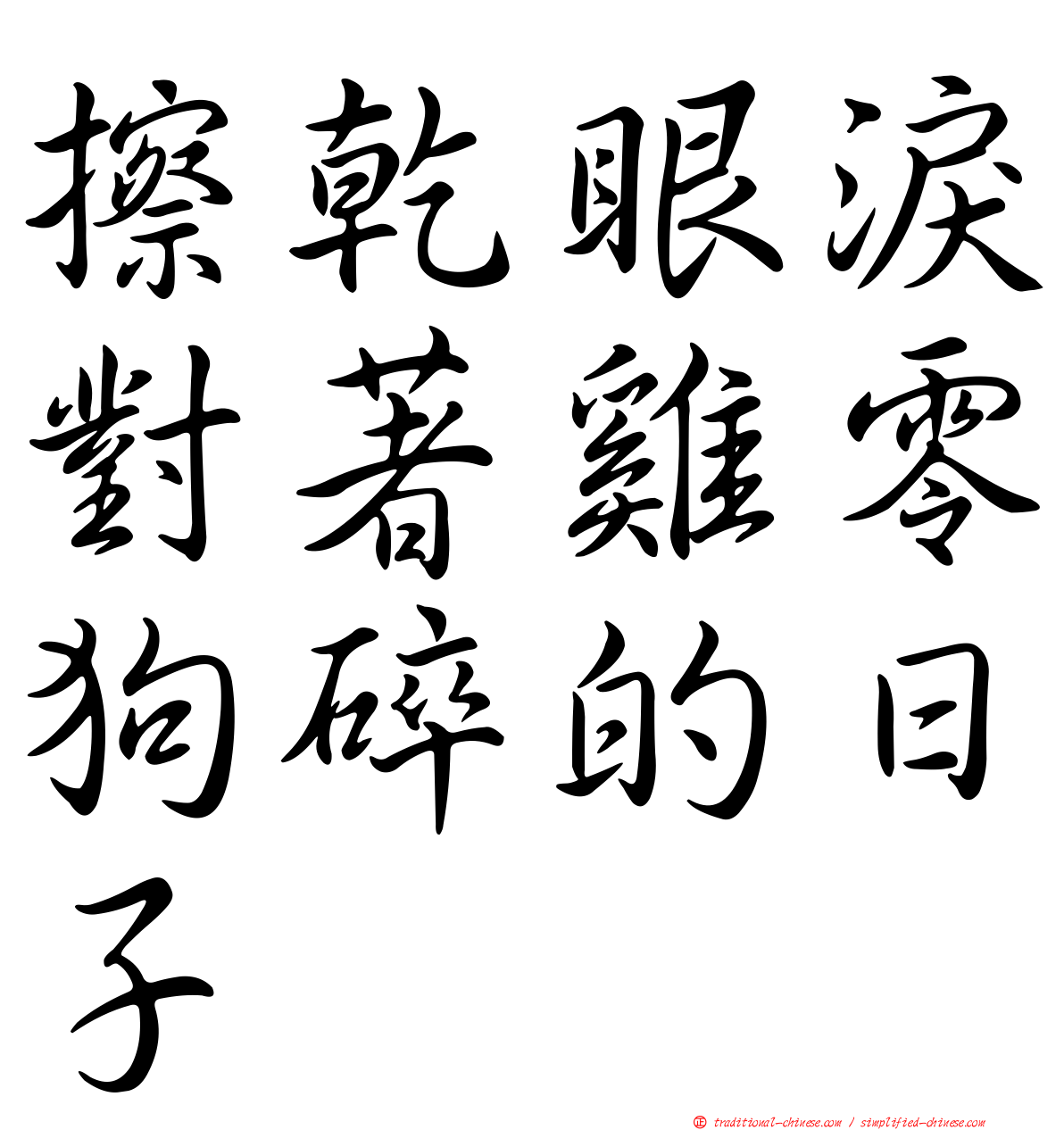擦乾眼淚對著雞零狗碎的日子