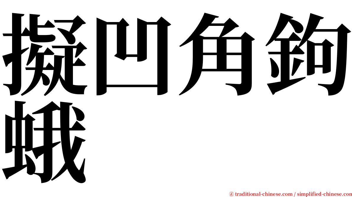 擬凹角鉤蛾 serif font