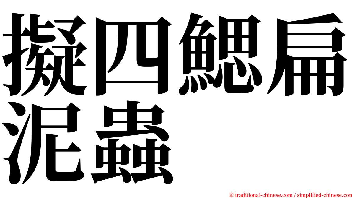 擬四鰓扁泥蟲 serif font