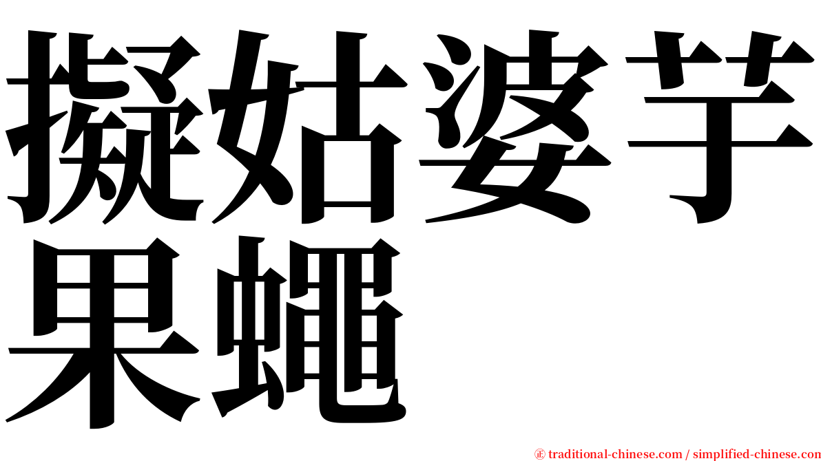 擬姑婆芋果蠅 serif font