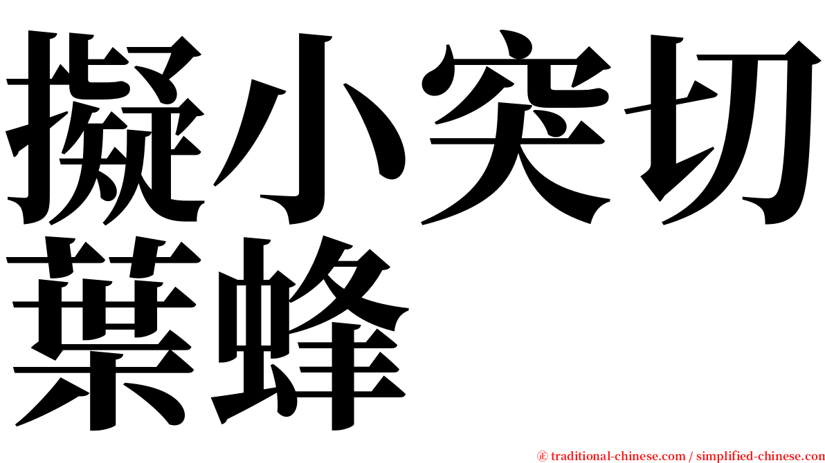 擬小突切葉蜂 serif font