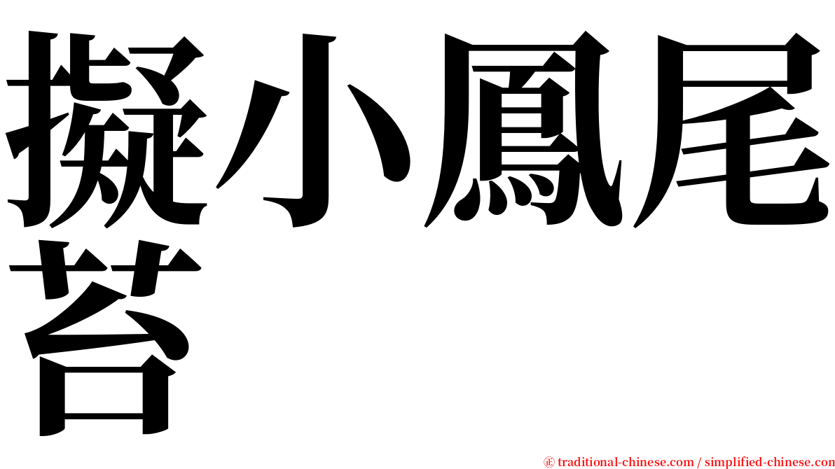 擬小鳳尾苔 serif font