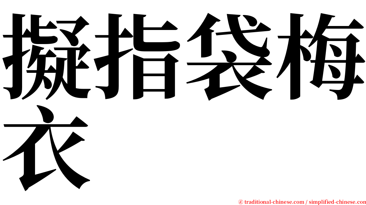 擬指袋梅衣 serif font