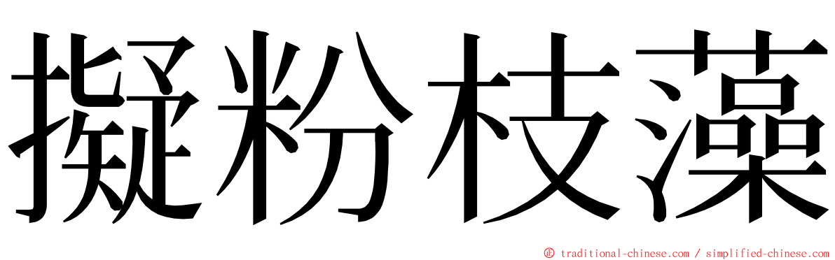 擬粉枝藻 ming font