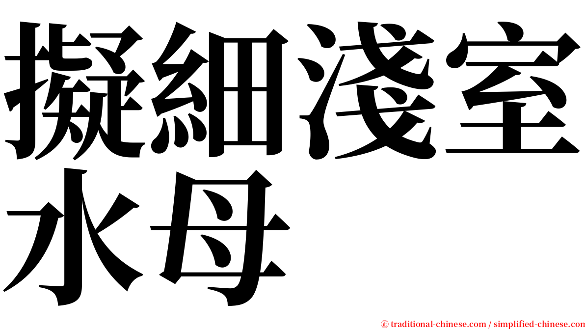 擬細淺室水母 serif font