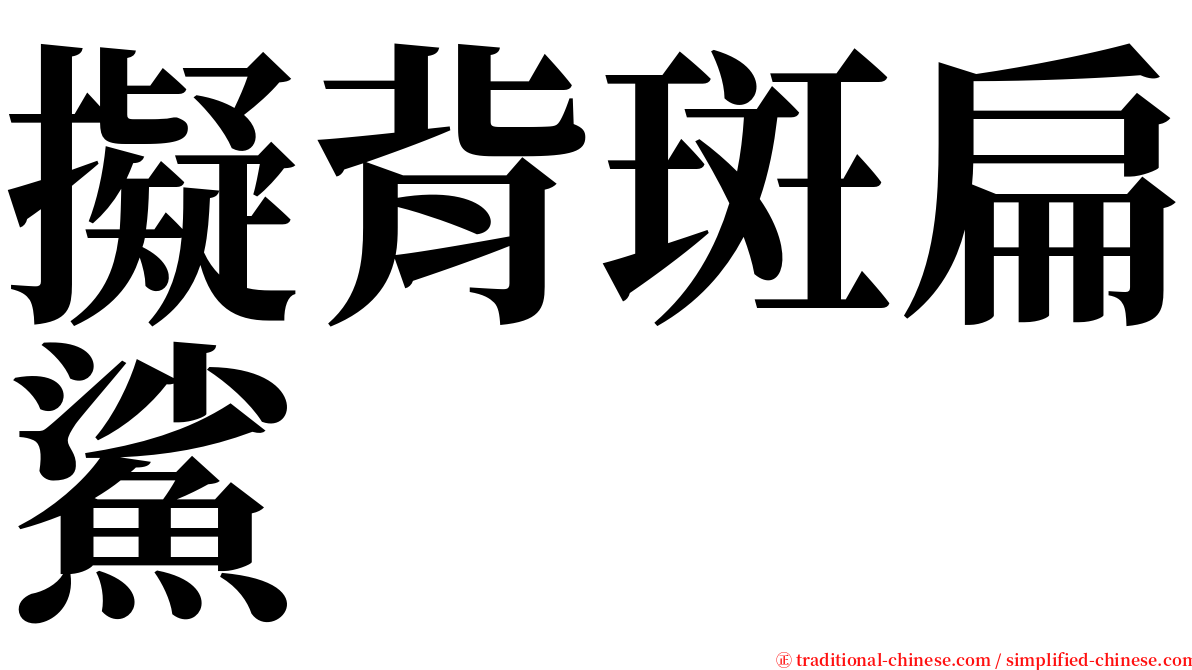 擬背斑扁鯊 serif font