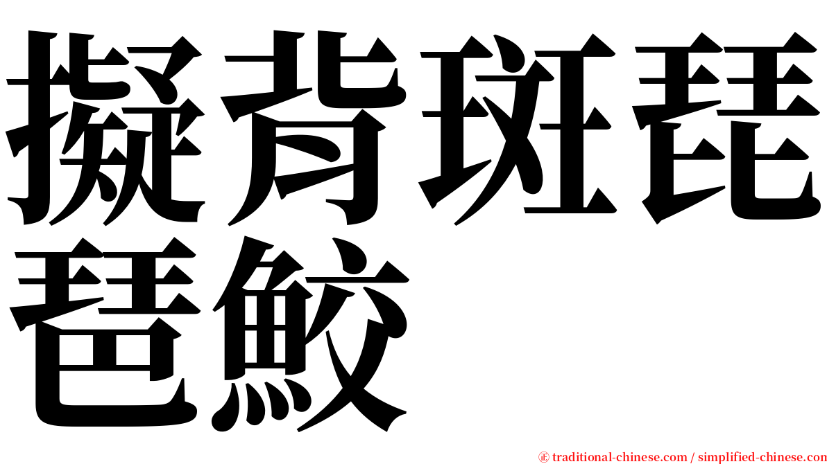 擬背斑琵琶鮫 serif font