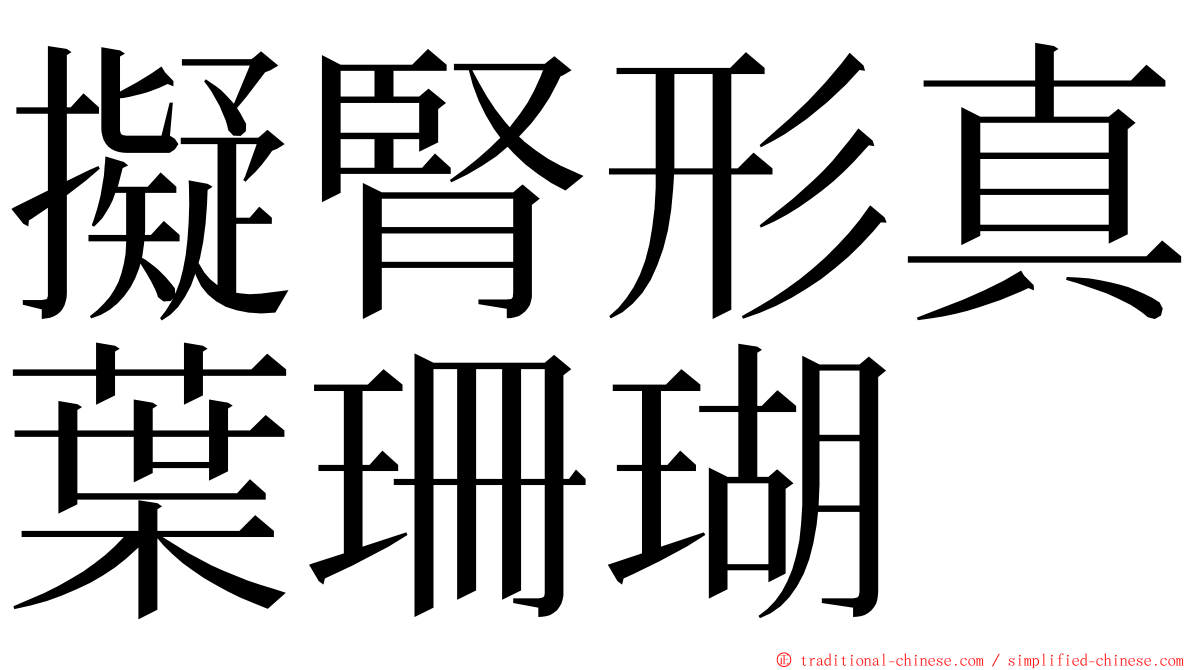 擬腎形真葉珊瑚 ming font