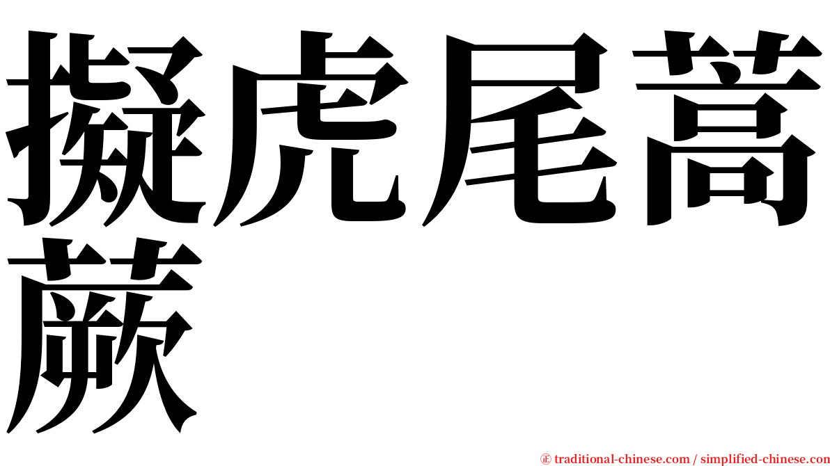 擬虎尾蒿蕨 serif font