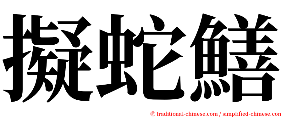 擬蛇鱔 serif font