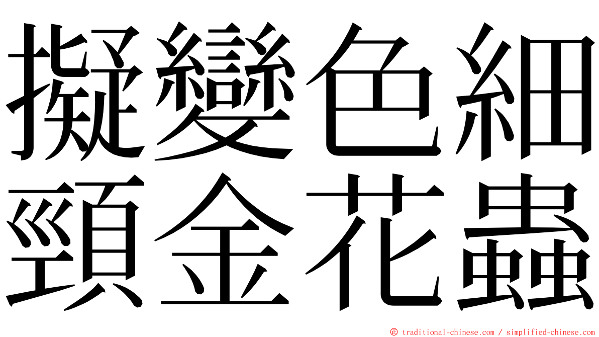 擬變色細頸金花蟲 ming font