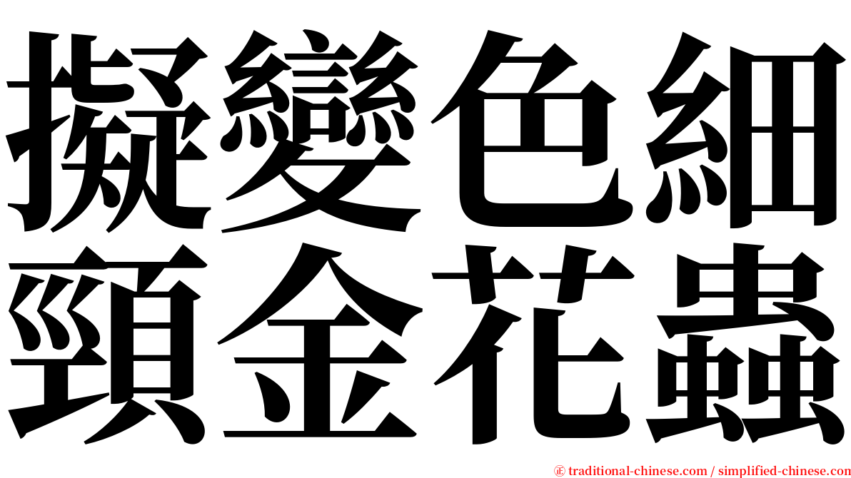 擬變色細頸金花蟲 serif font