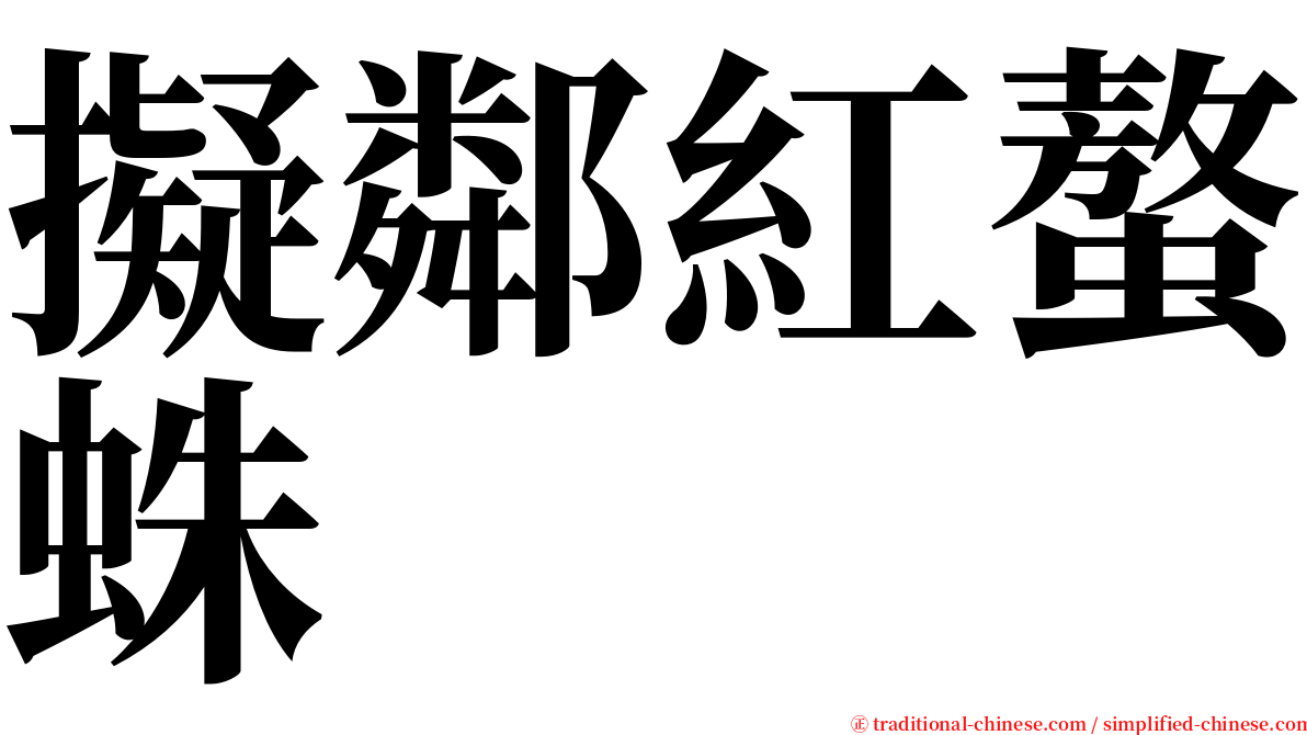 擬鄰紅螯蛛 serif font