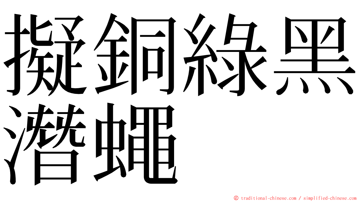 擬銅綠黑潛蠅 ming font