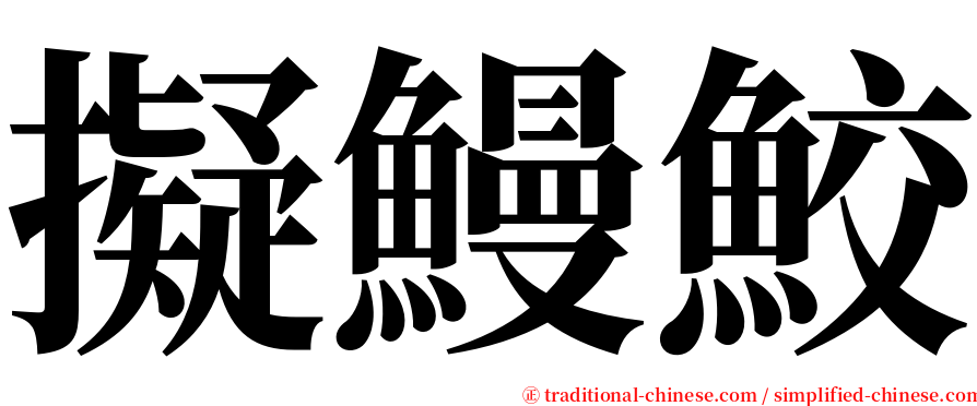 擬鰻鮫 serif font