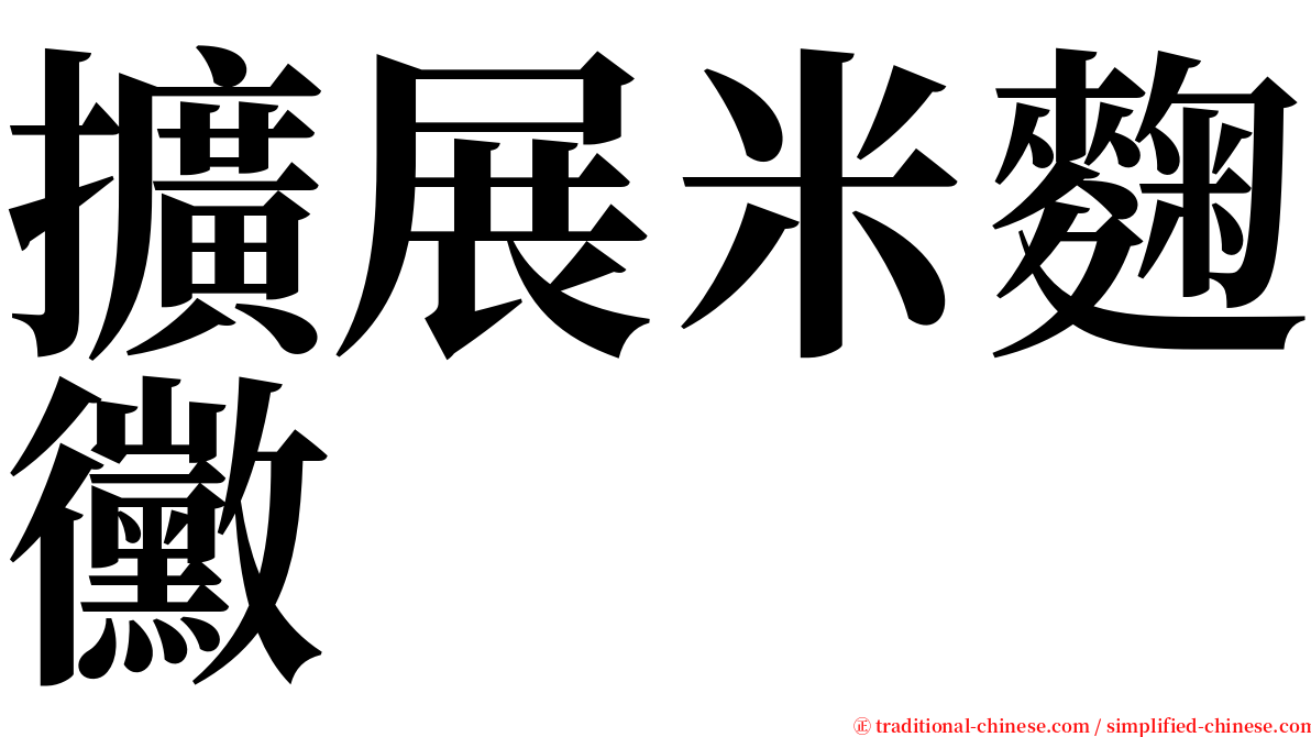 擴展米麴黴 serif font