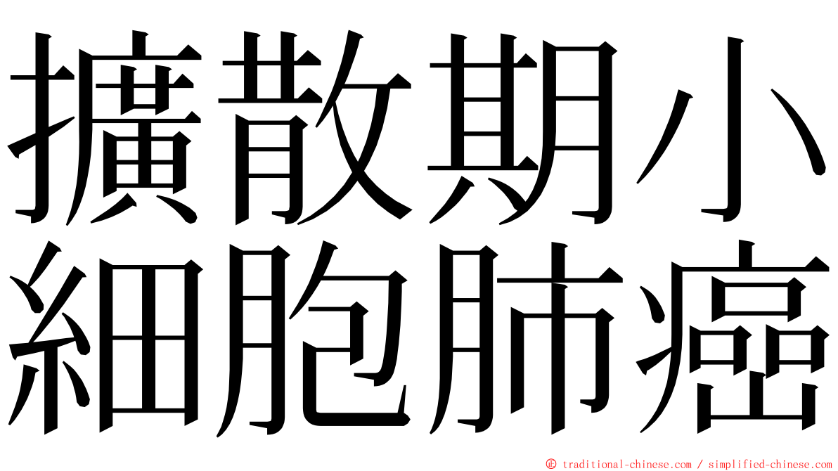 擴散期小細胞肺癌 ming font