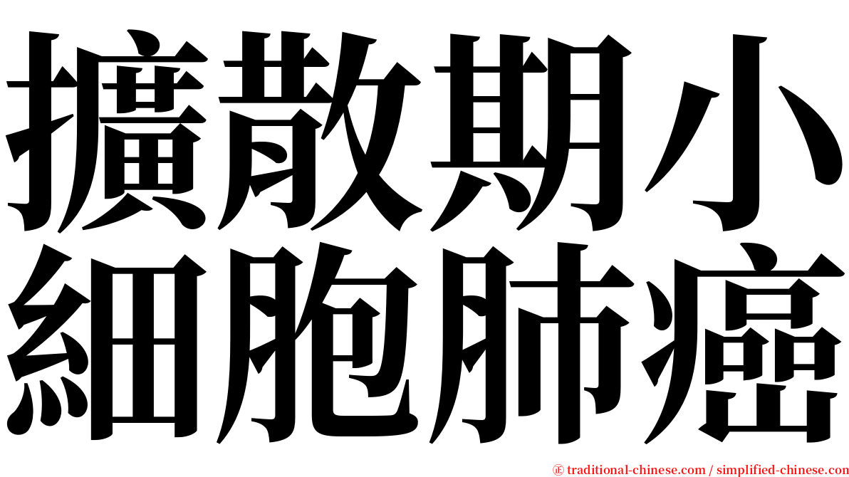 擴散期小細胞肺癌 serif font