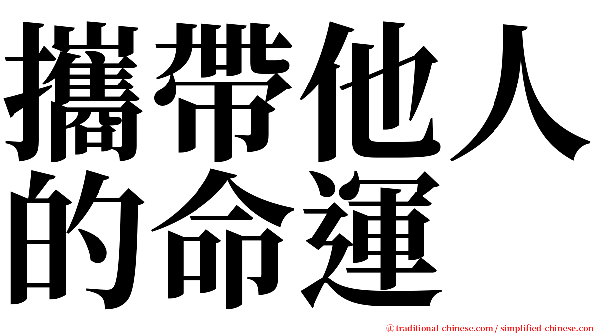 攜帶他人的命運 serif font