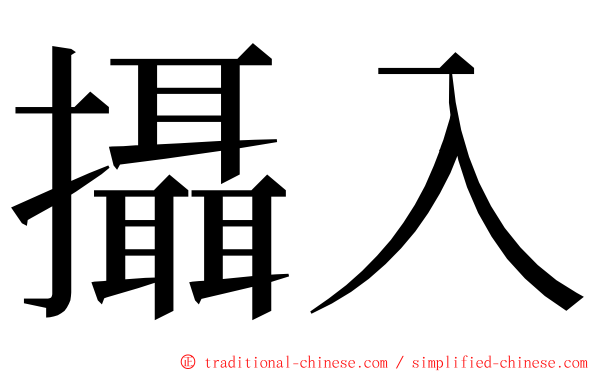 攝入 ming font