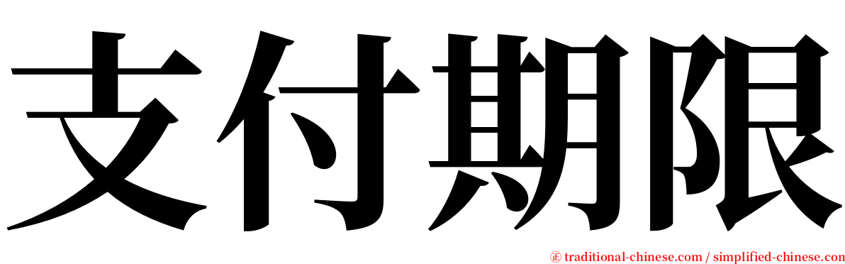 支付期限 serif font