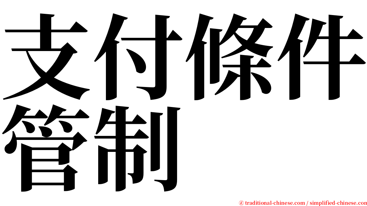 支付條件管制 serif font