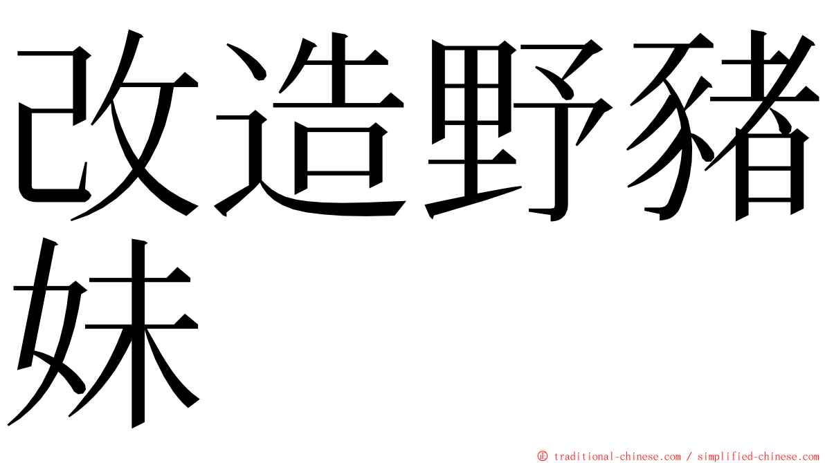 改造野豬妹 ming font