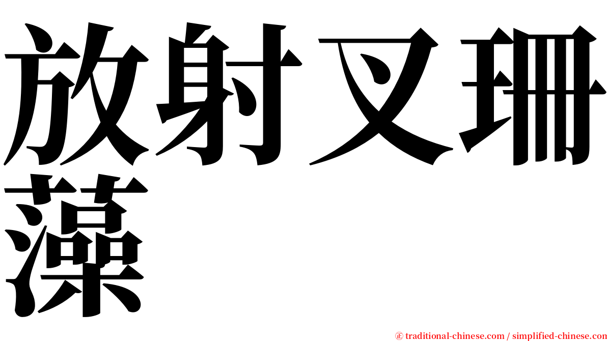 放射叉珊藻 serif font