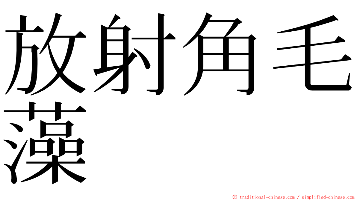 放射角毛藻 ming font