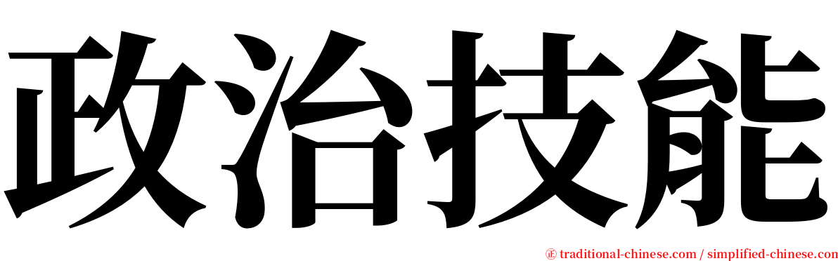 政治技能 serif font