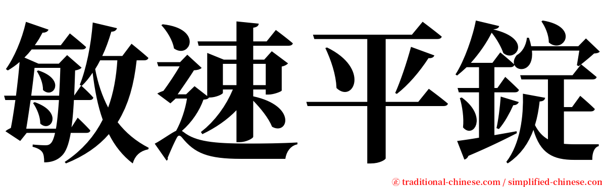 敏速平錠 serif font