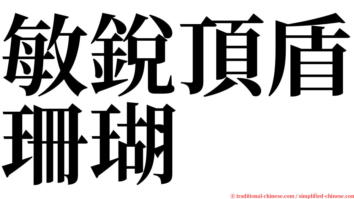 敏銳頂盾珊瑚 serif font