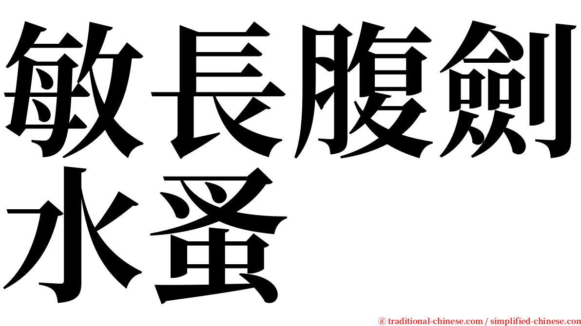 敏長腹劍水蚤 serif font