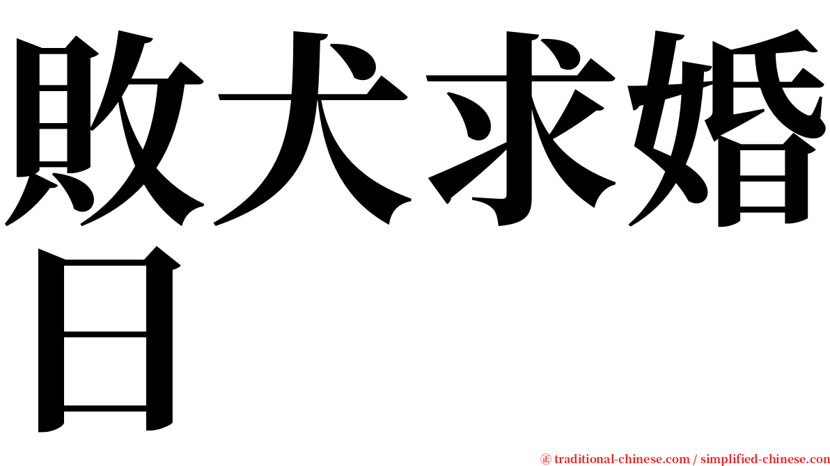 敗犬求婚日 serif font