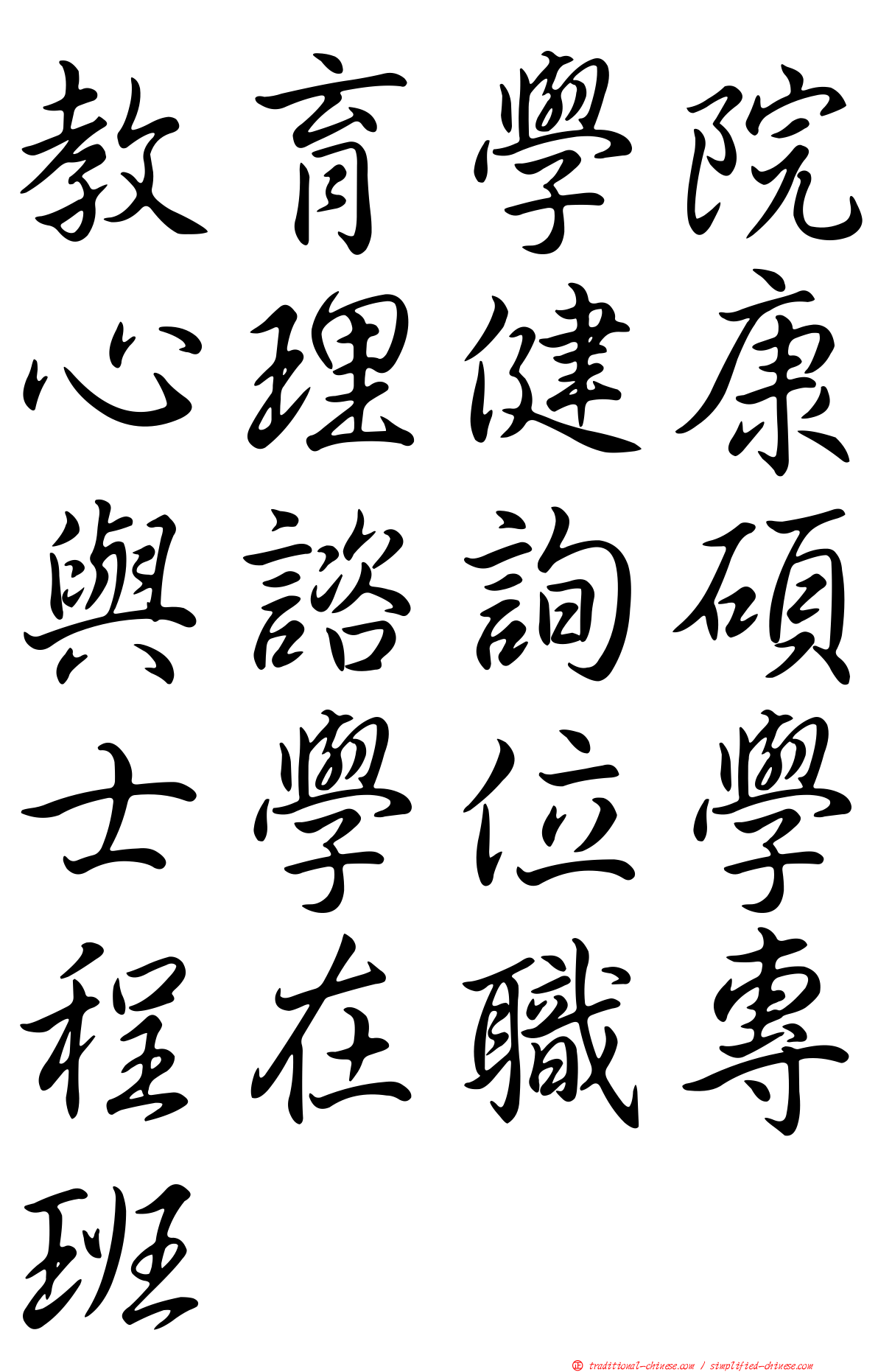 教育學院心理健康與諮詢碩士學位學程在職專班