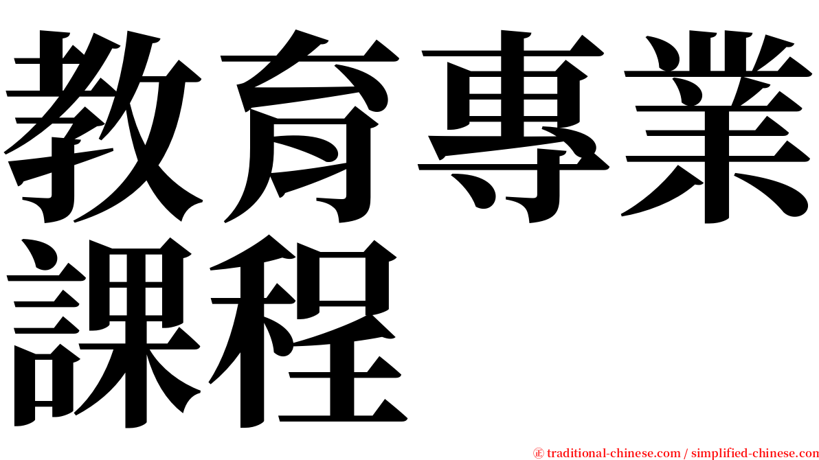 教育專業課程 serif font