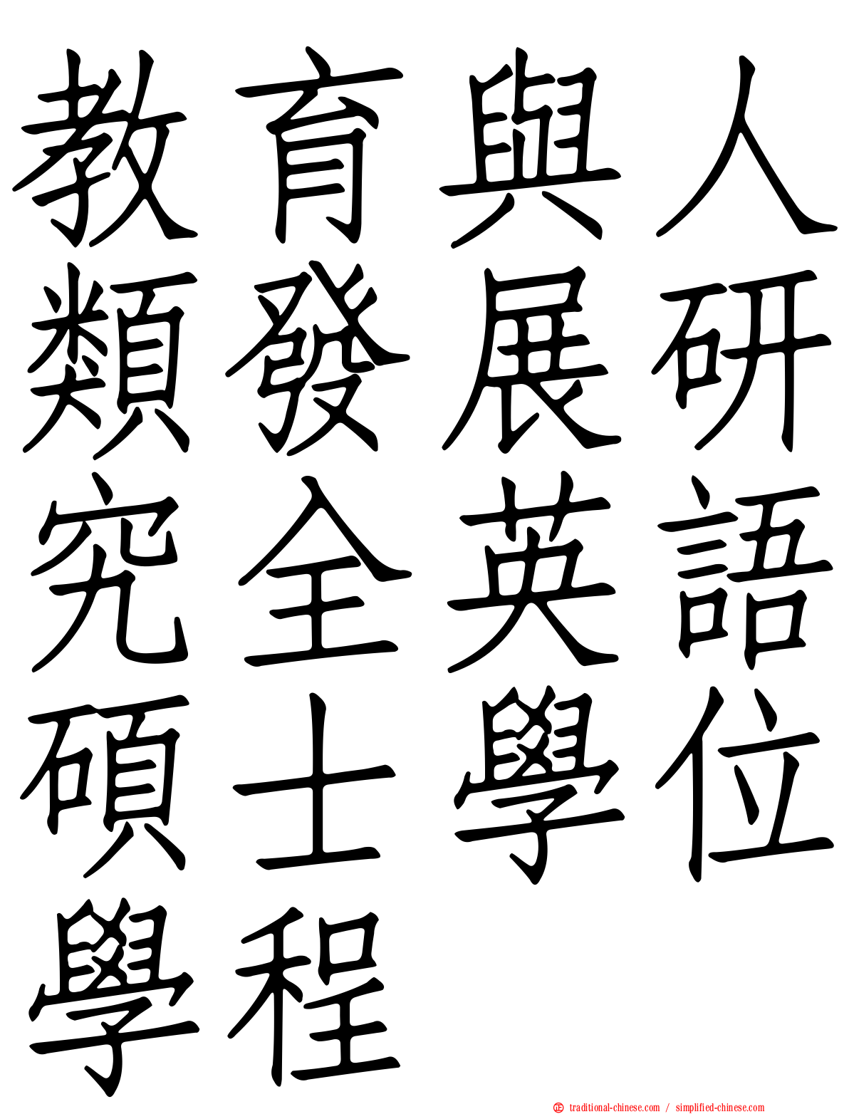教育與人類發展研究全英語碩士學位學程