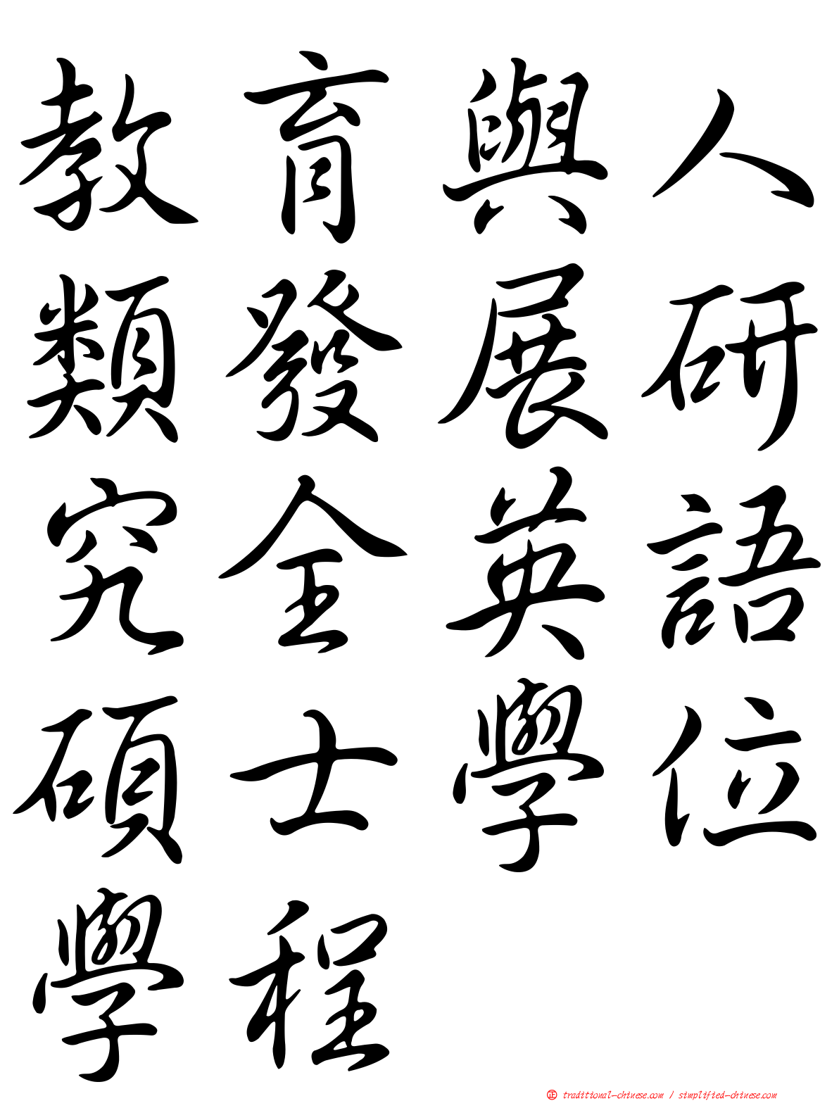 教育與人類發展研究全英語碩士學位學程