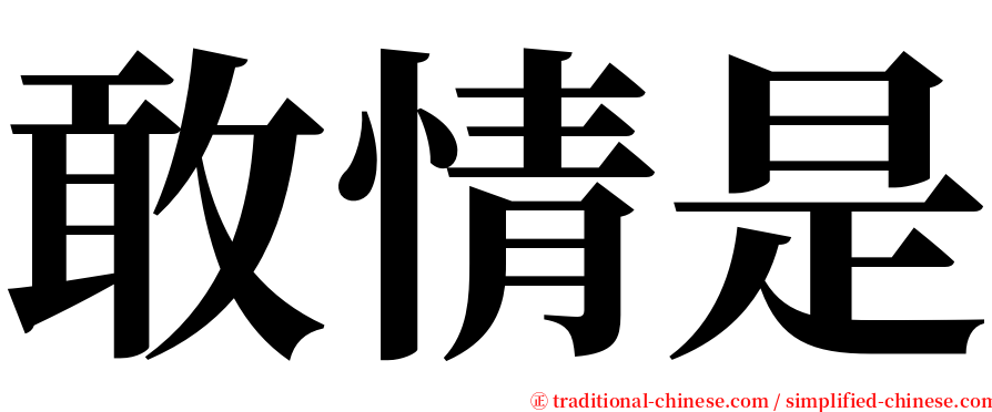 敢情是 serif font