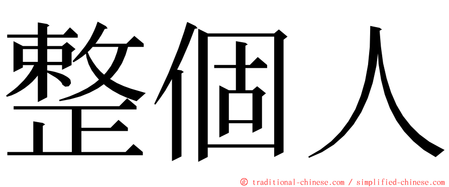 整個人 ming font