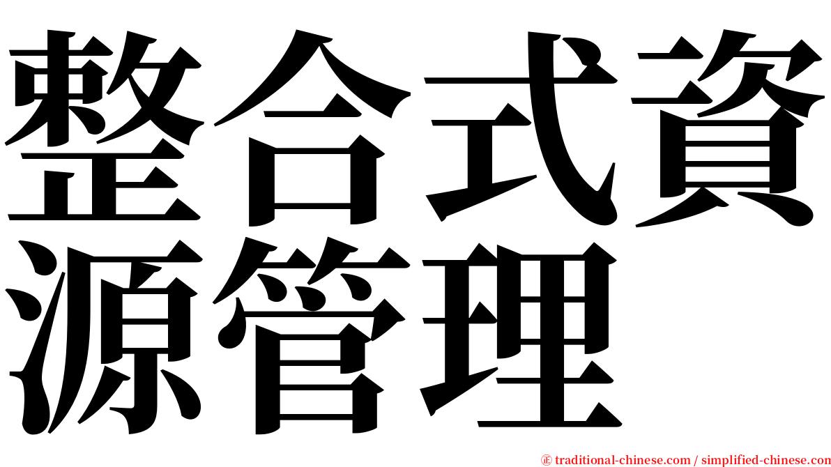 整合式資源管理 serif font