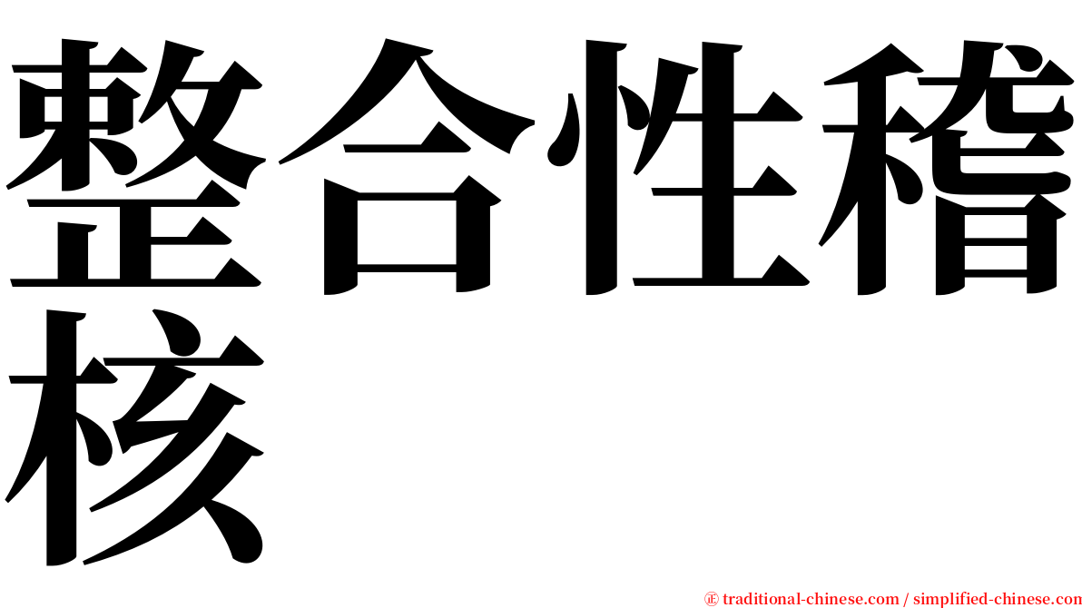 整合性稽核 serif font